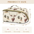 thumbnail image 4 of FORMRS Makeup Bag Travel Cosmetic Organizer for Women Fold Flat Zipper Pouch with Handle, Beige Cowboy Pattern, 4 of 8