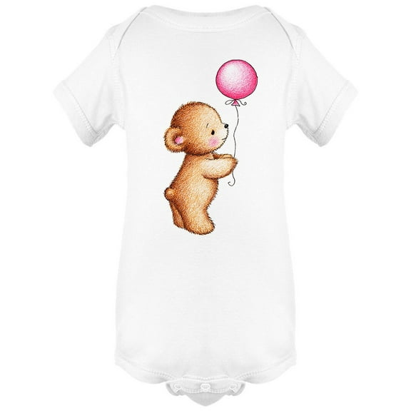 Teddy Bear With Pink Balloon Bodysuit Infant -Image by Shutterstock, 6 Months