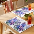 thumbnail image 4 of Blue Purple Lavender Placemats Set of 1, Spring Bee Floral Flower Leaf Watercolor Non-Slip Place Mats Washable Table Mats for Kitchen Dining Table Decorations Indoor/Outdoor, 4 of 9