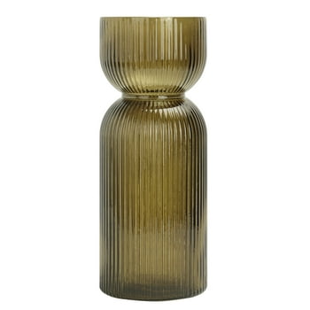Better Homes & Garden Green Translucent Ribbed Glass Tabletop Vase