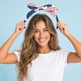 thumbnail image 2 of American Flag Bow Headband, USA Star Stripes Knotted Hair Band for 4th of July Independence Day Patriotic Party Women Accessories, 2 of 6