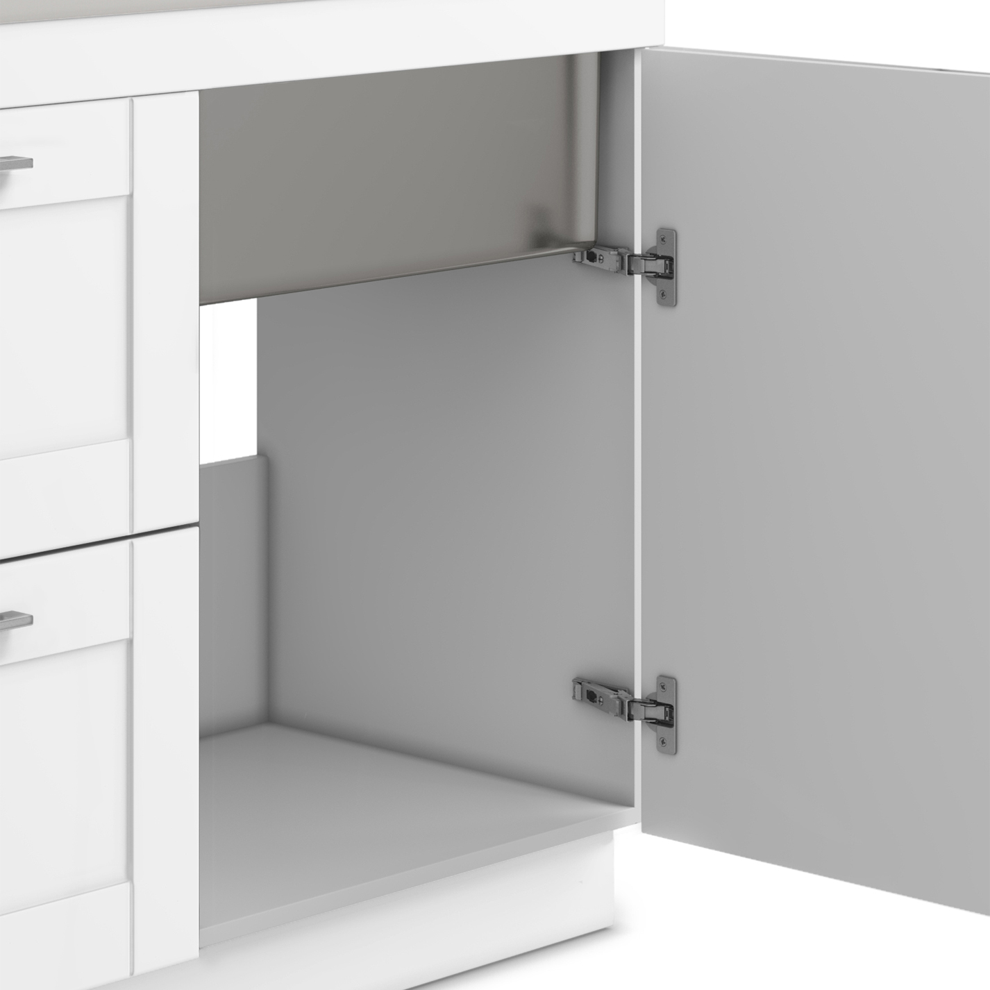 Simpli Home Modern Wide Shaker All-in-One 46-inch Utility Sink & Cabinet