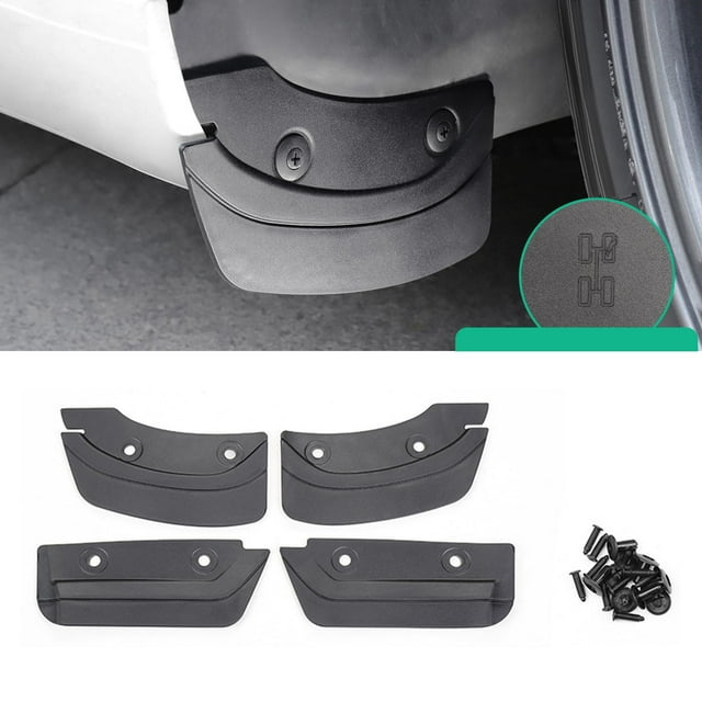 Car Mud Flaps Tire Protector Accessory Sediment Protection Guards Mudflaps for Easy Installation 4Pcs Set