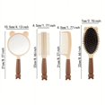 thumbnail image 4 of 4pcs Hairdressing Comb Set With Mirror Detangling Brush, Hair Massage Comb, Vented Hair Brush For Long, Thick, Curly, Tangled, Wet, And Dry Hair, 4 of 4