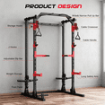 thumbnail image 4 of VIBESPARK Power Rack, 1500LBS Multifunction Power Cage with Dual Pulley Cable Crossover System, Squat Rack with More Training Attachments for Home Gym Full Body Strength Training, 4 of 8