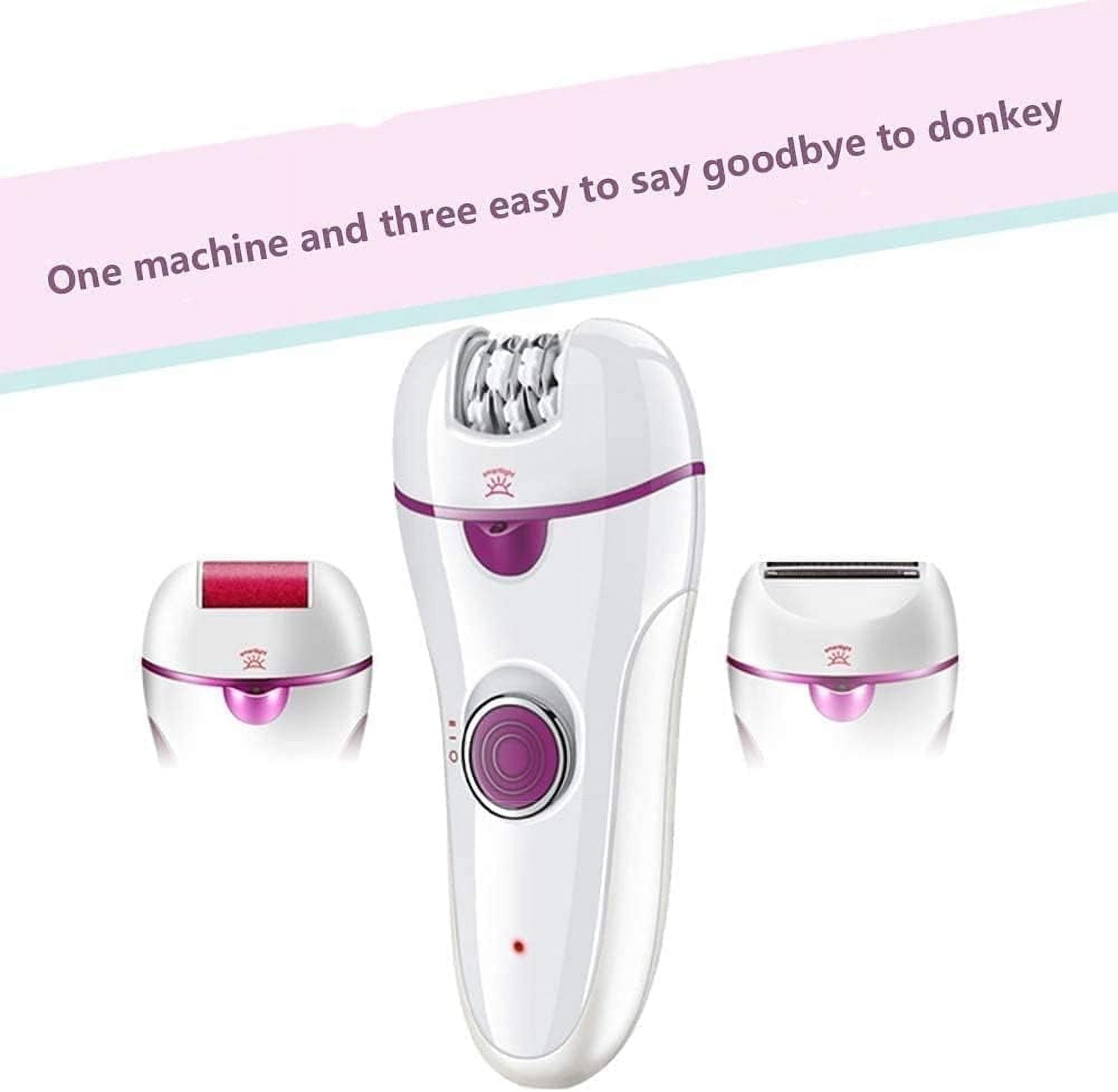 Epilator, Hair Removal for Women, 3 in 1 Rechargeable Razors Bikini Trimmer Hair Removal Shaver for Facial Body Armpit Leg Foot Grinder Shaver Foot Care，The Safety has a Beautiful, Low Noise Design