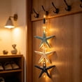 thumbnail image 5 of BESEW7 Mediterranean Wall Art with Rope, Coastal Style 3 Wooden Fish Hanging Ornament with Light for Living Room Kitchen Bathroom Cafe, 5 of 9