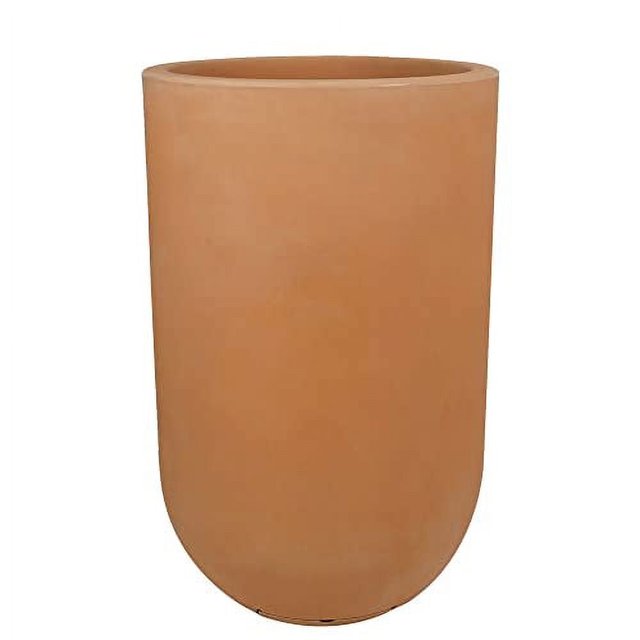Ecobo Maceta Ecológica Redonda 80 cm, Ideal para Interior y Exterior, Duradera, Versátil y Ligera, Diseñada por Artesanos Brasileños, Diseño Contemporáneo para Todo Clima, Color Naranja.