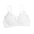 thumbnail image 2 of Wireless Push Up Bras for Women - Fashion Women Solid Color Steel Rings Lace Pad Gathering Camisole integrated Type Daily Bra - White, 2 of 3