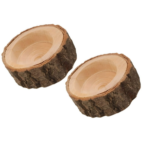 LAMIRO 2 Pcs Stake Candle Holder Ornament Candle Stick Rustic Decorations for Home Dining Table Decor Wooden Candle Holders