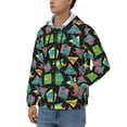 thumbnail image 3 of Wukai Geometric Dinosaur Print Men's Zip-Up Hoodie,Fleece Full-Zip Hoodie for Men, Hooded Sweatshirt-XX-Large, 3 of 5