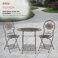 thumbnail image 5 of Alpine Corp KIY212A-BR Bistro Table & Chairs Set - Brown, 5 of 5
