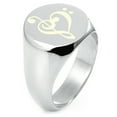thumbnail image 1 of Sterling Silver Treble Bass Clef Musical Heart Engraved Round Flat Top Polished Ring, 1 of 1