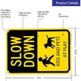 thumbnail image 2 of Kids and Pets at Play Sign - 1 Pack - Neighborhood Street Slow Down Caution Yard Lawn Sign- Aluminum Rust Free - 7" x 9.8" Pre-Drilled Holes, Weather Resistant, 2 of 5