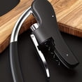 thumbnail image 4 of Wine Bottle Opener | Manual Handheld Corkscrew with Ergonomic Lever Pump, Standing Vertical Design, Soft Bottleneck Grip, Nonstick Screw & Easy No-Twist Cork Removal | Black, 4 of 9