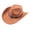 02# Khaki, variant on Qwertyu Wide Brim Western Cowboy Cowgirl Hat with Wind Lanyard Felt Fedora Hat for Men Women Coffee