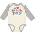 thumbnail image 3 of Inktastic 4th of July American Cutie Red and Blue Stars and Hearts Boys or Girls Long Sleeve Baby Bodysuit, 3 of 5
