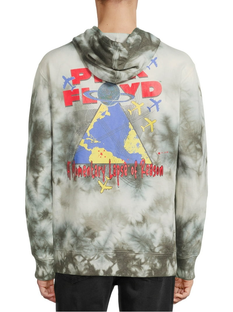 Pink Floyd Men's Tie Dye Pullover Hoodie with Graphic Print