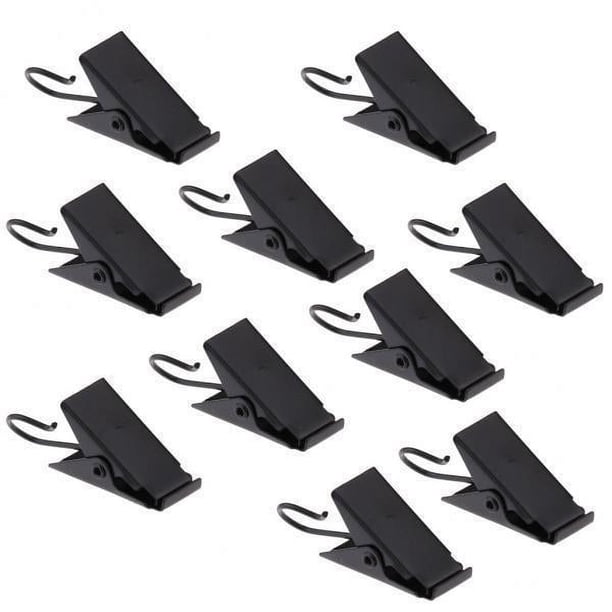 2 X 10 Piezas Clips de Cortina Resistentes con Ganchos Clips de Resorte Clips para Colgar Clavijas Pin Negro 2 piezas