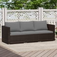 thumbnail image 4 of Patiojoy 3-Piece Outdoor Wicker Sectional Sofa Set PE Rattan Modular Couch with Thick Cushions Grey, 4 of 10