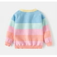 thumbnail image 4 of Ougyinr Kids Baby Girls Knit Cardigan Button Sweater Little Girls Coat Winter Ainbow Striped Sweater Thicken Outerwear Child Warm Jacket, 4 of 6