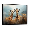 thumbnail image 2 of Designart "Giraffe In A Cute Flower Field I" Animals Giraffe Floater Framed Wall Decor, 2 of 5