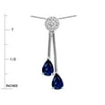 thumbnail image 3 of Star K� Double Drop Pear Shape Ball Bar Created Sapphire Pendant Necklace, 3 of 9