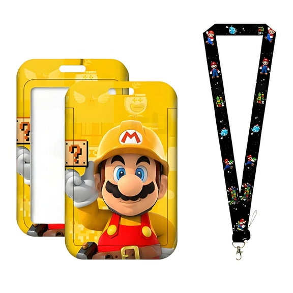 Mario Lanyards for Id Badge Holder with Retractable Badge Reel Clip, ID Card Holder with Breakaway Lanyard, Nurse Teacher Office Gifts