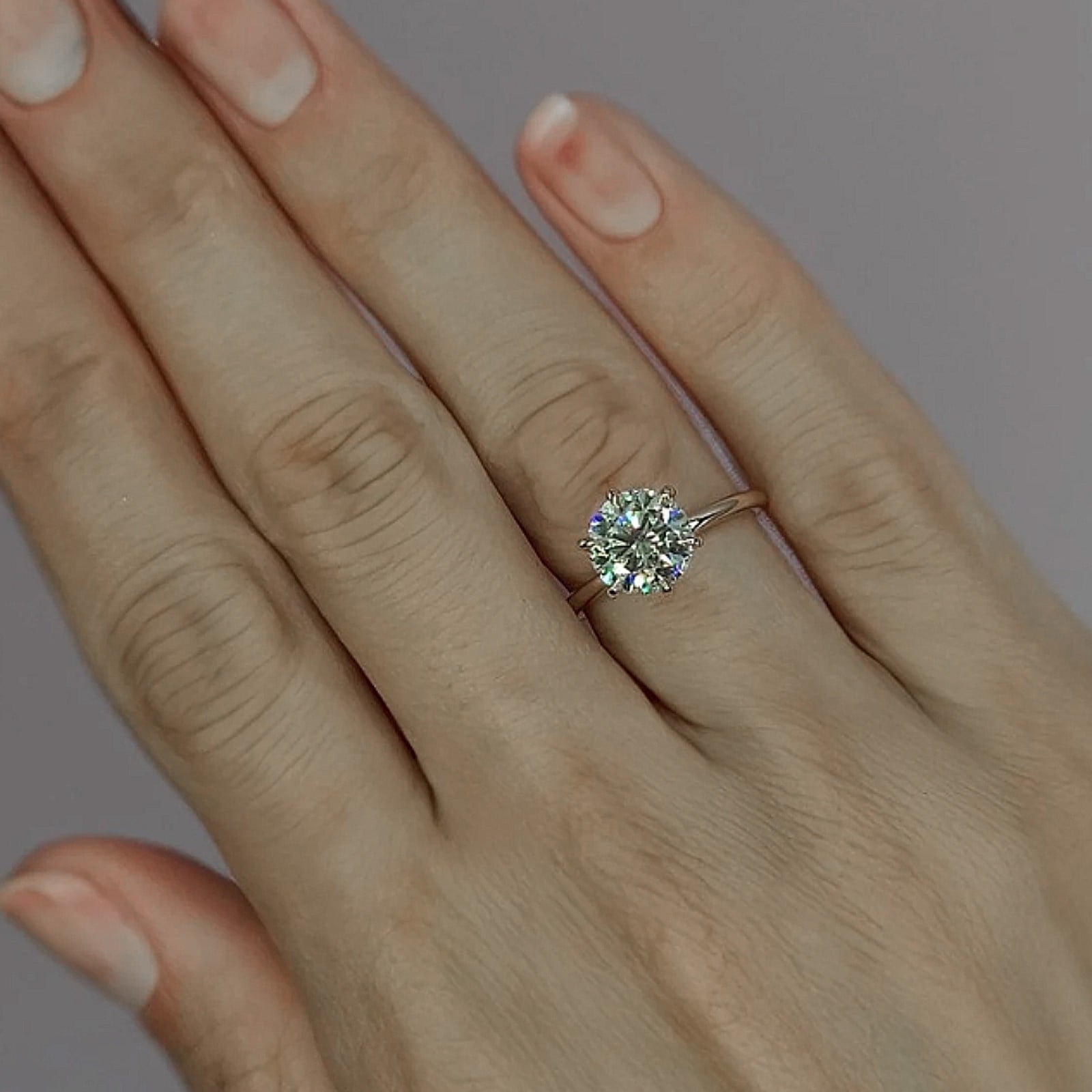 Rose Gold Diamond Ring IGI Lab Created Round Cut 2 Carat E F VVS2 Solid 18k CVD