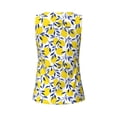 thumbnail image 5 of Xecao Tropical Lemon print women's scoop neck, loose-fit workout tank tops for the gym., 5 of 9