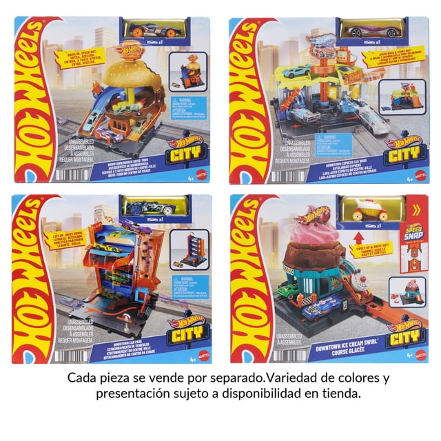Vehiculo de juguete Mattel Hot Wheels Pistas sorpresa Downtown Varios modelos 1 pieza