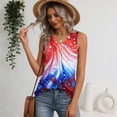 thumbnail image 5 of Iaqnaocc 4th Of July Tank Tops for Women Sleeveless 2026 Summer Casual Loose V Neck Pleated Tees Patriotic American Flag Retro Outfits Multicolor XXL, 5 of 6