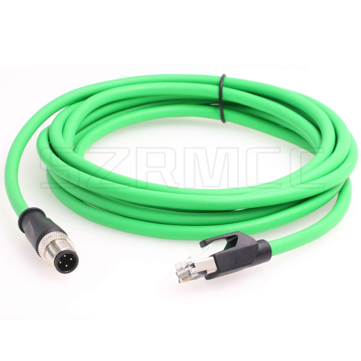 M12 4 Position DCoded Male to RJ45 Male High Flex Cat5e Industrial