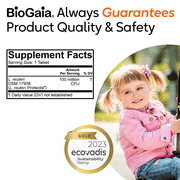 BioGaia Kids Probiotic Chewables | Promote Regularity | Ease Occasional Tummy Troubles | Ages 3+ | Allergen, Dairy, Soy & Gluten Free | Backed by 30 Years of Probiotic Research | 30 Day Supply