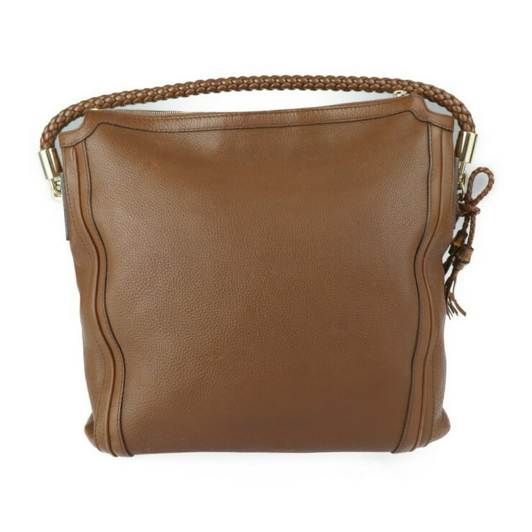 Pre-Owned GUCCI Gucci Bamboo Shoulder Bag 269947 Leather Brown