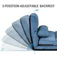 thumbnail image 4 of Adjustable Suede Lazy Sofa Floor Sofa, Thicken Double Chaise, Folding Lounge Sleeper Sofa Bed Couch, Floor Gaming Couch, Cushioned with Two Pillows & 5 Positions, Blue, 4 of 7