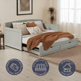 thumbnail image 4 of Alaterre Furniture Harmony Twin to King Daybed with Pop Up Trundle for Guest Rooms (Dove Gray), 4 of 7
