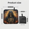 thumbnail image 3 of Cool Death Skull Grim Reaper Art Foldable Seat Cushion for Bleachers, Stadium Seats, Camping & Outdoor Events, Portable Lightweight Pad with Carabiner, 3 of 6