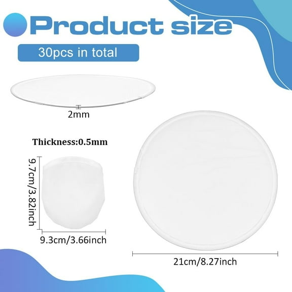 30pcs Nylon Foldable Flying Disc or Fan with Storage bag Assortment White 250x2mm