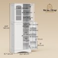thumbnail image 3 of HOMCOM 64" Pantry Cabinet, Kitchen Cabinet w/ Shelves, Door Racks, White, 3 of 10