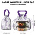 thumbnail image 5 of Pioneer Flower Floral Print Pattern Drawstring Lunch Bag Women - Drawstring Lunch Bag Insulated for Work Office - Stain-Resistant Large Lunchbags for Women with Multi-Pockets, 5 of 6