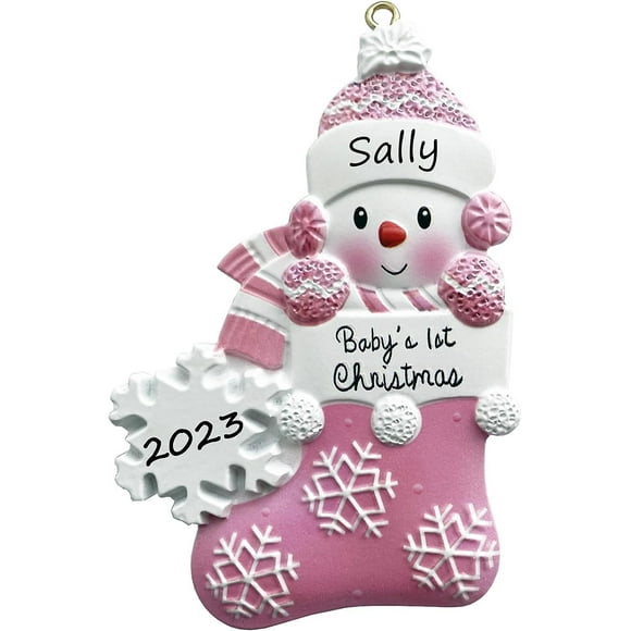 Babys 1st Christmas Ornament 2023 Personalized Christmas Ornament With Name Snow Baby Custom Christmas Ornament Customized Christmas