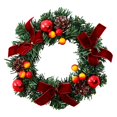 thumbnail image 2 of 7.87‑inch Handmade Artificial Christmas Front Door Wreath, Red Berries Pinecone Fern Decor Wreath, Holiday Wreath for Home indoor Outdoor Display, 2 of 7