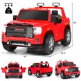 thumbnail image 2 of Gymax 12V Licensed GMC Kids Ride On Car 2-Seater Truck w/ Remote Control Red, 2 of 10