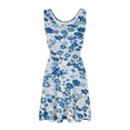 thumbnail image 5 of Nmnitkp Dresses for Women Round Neck Summer Sundresses Casual Pleated Ruffle Hem Knee Length Sleeveless Tank Dress with Pockets Blue,L, 5 of 5