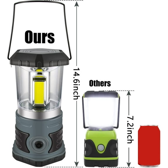 LED Camping Lantern, 1500 LM Lanterns for Power Outages with 4 D Batteries Included, Battery Powered Lantern Flashlight with 4 Light Modes, Weatherproof Tent Light for Storms and Hurricanes