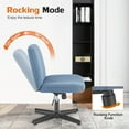 thumbnail image 5 of MAYEERTY Wide Desk Chair ，No Wheels Cross Legged Office Chair Armless Office Chair，Blue, 5 of 8