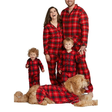 

Gwiyeopda Family Matching Christmas Pajamas Set Red Plaid Pjs Pyjama Sleepsuit Nightwear