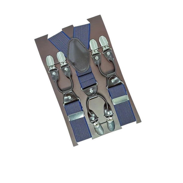 Tirantes para hombre con 6 clips, correas elásticas gruesas, accesorios de hardware