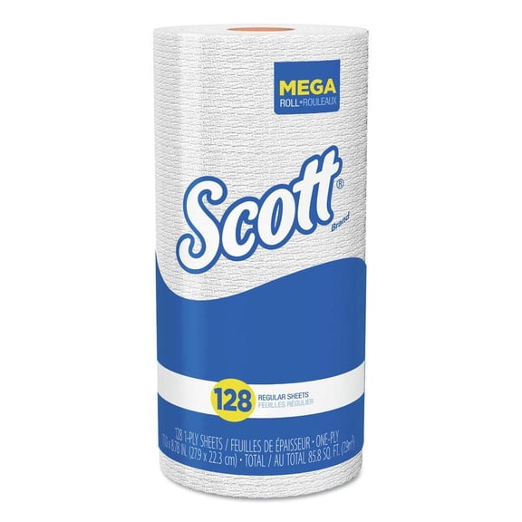 Scott Professional Kitchen Paper Towels, Bulk (41482), Fast-Drying Absorbency Pockets, White, Perforated (128 Sheets/Roll, 20 Rolls/Case, 2,560 Sheet Total)